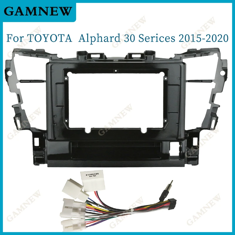 10 Inch Car Radio Fascia Frame Cable For Toyota Alphard 30 Serices Vellfire 2015-2020 Android Stereo Dashboard Kit Face Plate