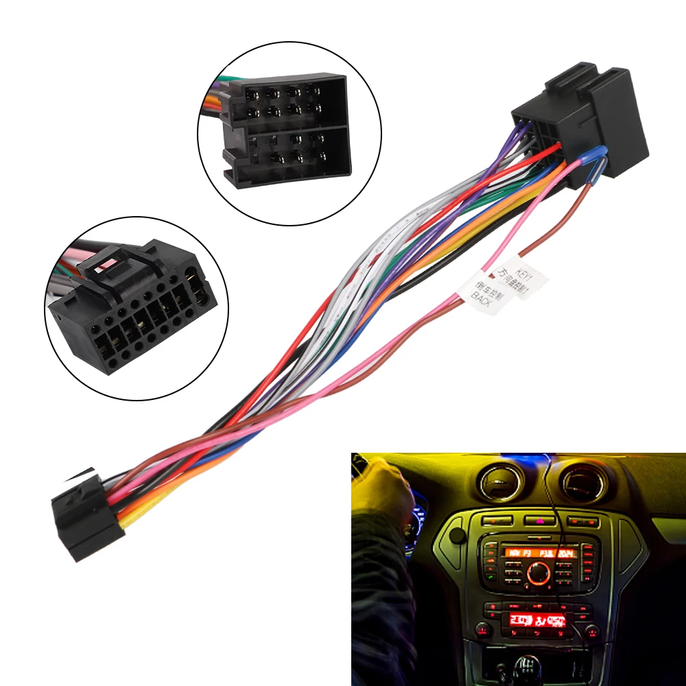 For ALPINE ISO Standard Connector Adapter Wire Harness Adaptor Car Stereo Radio 16 Pin Plug Cable Car Wire Cable Adapter