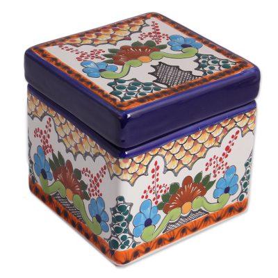 Sweet Talavera,'Talavera-Style Ceramic Decorative Box from Mexico'