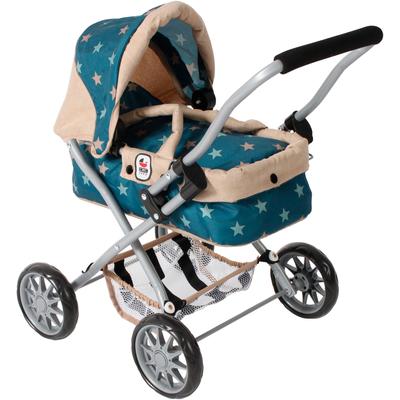 Puppenwagen CHIC2000 "Smarty, Mini-Kuschelwagen", sternchen beige, Puppenwagen, KinderB:56cm H:56cm T:56cm, Metall, Kunststoff, Stoff, mit herausnehmbarer Tragetasche, B:56cm H:56cm T:56cm