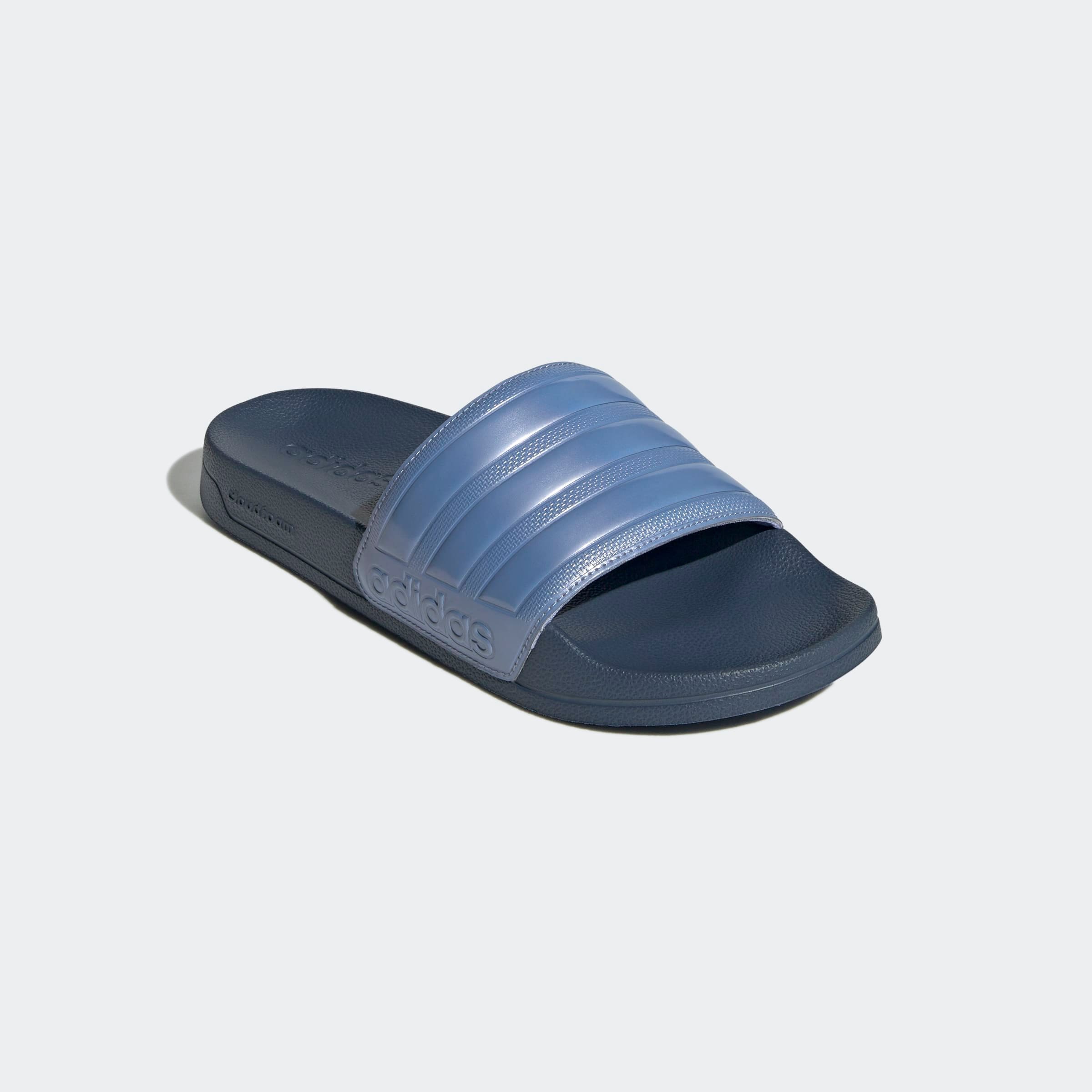 Badesandale ADIDAS SPORTSWEAR "SHOWER ADILETTE", Herren, Gr. 42, blau (preloved ink, blau spark metallic, blau spark metallic), Synthetik, Schuhe