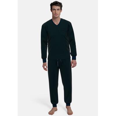 Schlafanzug TOM TAILOR "Milos", Herren, Gr. 48 (S), blau (blau, dunkel, uni), Obermaterial: 100% Baumwolle, casual, Homewear-Sets Image