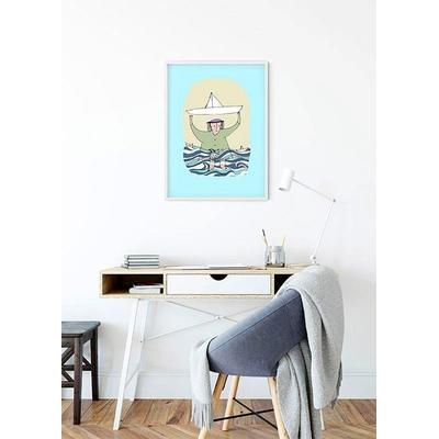 Bild KOMAR "Paper Ship", bunt (farbe bild(er): bunt), B:40cm H:50cm, Papier, Holz, Bilder, Wandbild zur Dekoration - ohne Rahmen Image