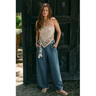 Marina Terry Pants by free-est at Free People in Flint Stone, Size: XS