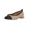 Ballerina CLARKS "Ubree15 Poppy", Damen, Gr. 42, beige, Leder, klassisch, Schuhe, mit elegantem Schleifen-Detail