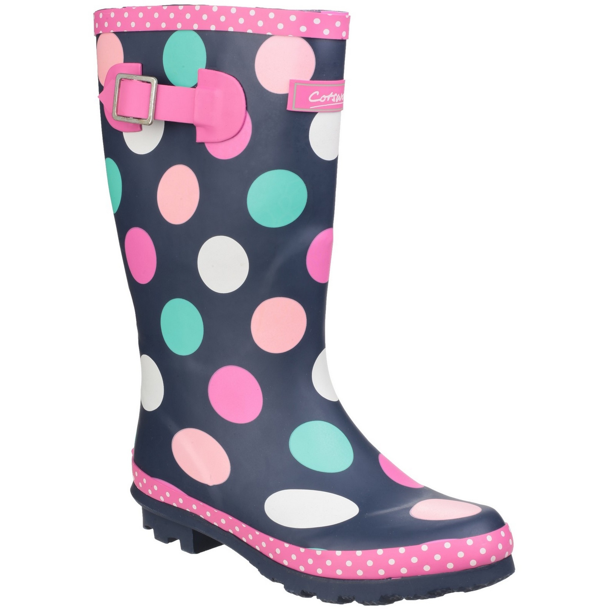 Cotswold Childrens Girls Dotty Spotted Gummistiefel (mehrfarbig) Image