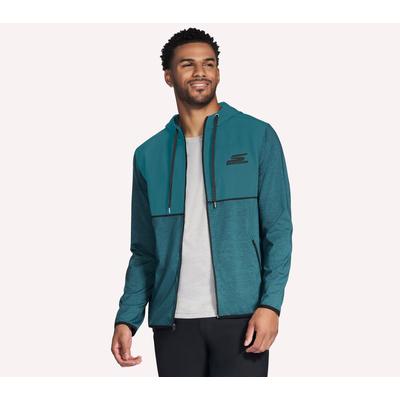 Skechers Men's Harry Kane Weekend Full Zip Hoodie | Size XL | Charcoal/Teal | Polyester/Clear Spandex