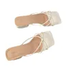 Women's Elegant Heeled Slippers Designer Mid Heels Shoes Fashion Chunky Sandals Pumps 2025 Summer Shollow Party Zapatillas Mujer