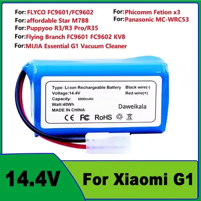 14,8 V 2800-12800 mAh Li-Ion Akku für Xiaomi G1 MI Roboter Staubsauger Essential MJSTG1 Roboter Staubsauger Zubehör Image