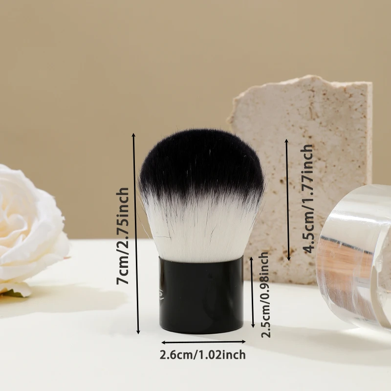 Weicher Make-up-Pinsel mit borsten und präzisen Abmessungen, ideal für glatte Puderanwendungen. Image