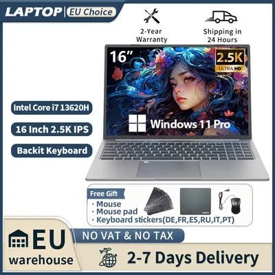 Laptop 16 Zoll 2,5K 120 Hz Intel Core i7-13620H WiFi 6 32 GB RAM 1 TB SSD Laptop Windows 11 Pro Notebook Bürocomputer