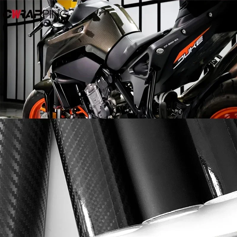 Adesivo per auto per moto in fibra di carbonio Pellicola avvolgente in vinile Rotolo avvolgente per styling auto impermeabile per accessori moto per auto 30 cm x 200 cm