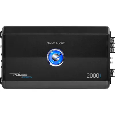 Planet Audio PL2000.1M Monoblock Car Amplifier - 2000 High Output, Low/High Level Inputs, Low Pass Crossover, MOSFET, Hook Up to