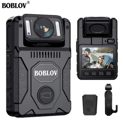 BOBLOV M7 1080P HD Minikamera 4000 mAh Camcorder 128 GB GPS Bodycam Polizeikamera 180 ° Rotierende Fahrradkameras Sport DV Auto DVR