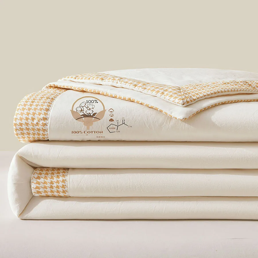 Hochwertige neue gesteppte Sommerdecke, einfarbige Klimaanlagen-Steppdecke aus Baumwolle, leichte und atmungsaktive Bettwäsche, kühlende Decke Image