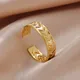 Skyrim Stainless Steel Gold Color Arrow Open Ring Women Kpop Geometric Adjustable Finger Rings Fashion Jewelry Birthday Gift