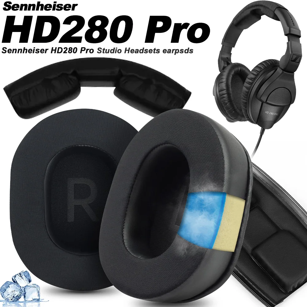 Ersatz-Ohrpolster aus Schaumstoff für Sennheiser HD280 Pro HMD280 PRO Kopfhörer, Memory-Schaum-Ohrpolster aus Proteinleder Image