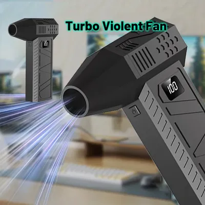 800000RPM Handheld fan Strong Wind 100 Gear Wind speed LED Digital Display Adjustable Turbo Portable Outdoor Handheld Fan