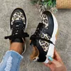Neue Frauen Casual Plattform Turnschuhe Leopard Dicken Boden Vulkanisierte Schuhe Frau Casual Wohnungen Wanderschuhe Plus Größe 43