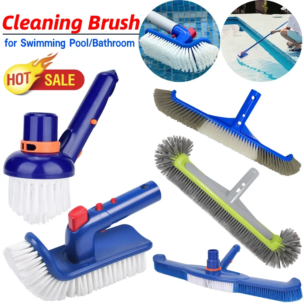 180-Grad-drehbare Hand-Scheuerbürste mit gebogenem Ende, Pool-Eck- und Treppenbürste, feine Borsten für den Boden- und oberirdischen Pool Image