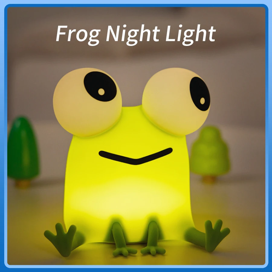 USB wiederaufladbare Silikon Frosch Nachtlicht dimmbare LED Nachttischlampe Kinder Kinder schlafen Nachtlicht Geburtstagsgeschenke Zimmer Dekor