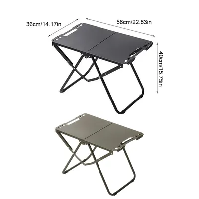 Portable camping table picnic table beach tables edge hollowing for sand foldable hangable items are more convenient