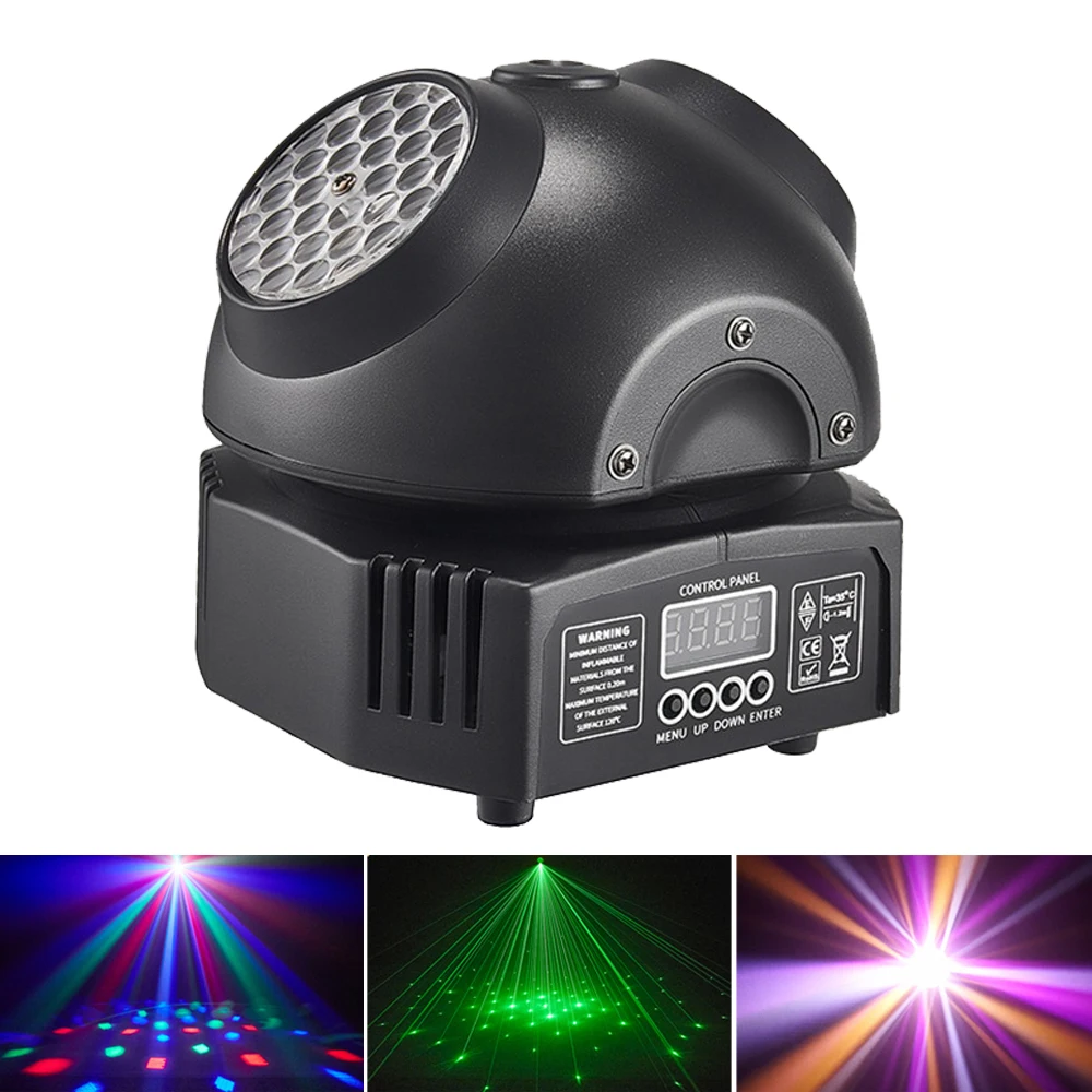 LED Moving Head Light 36W Mini Stage Lighting DMX / Remote Control Lazer Light Projector For Dj Disco Party Wedding Club Shows