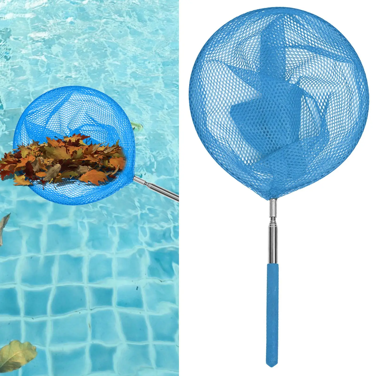 Poolreiniger-Netz, teleskopierbarer Pool-Skimmer, Pool-Skimmer, kleines Pool-Netz, Skimmer, Blattrechen, tiefer Beutel, Schwimmbad-Reinigungsnetze Image