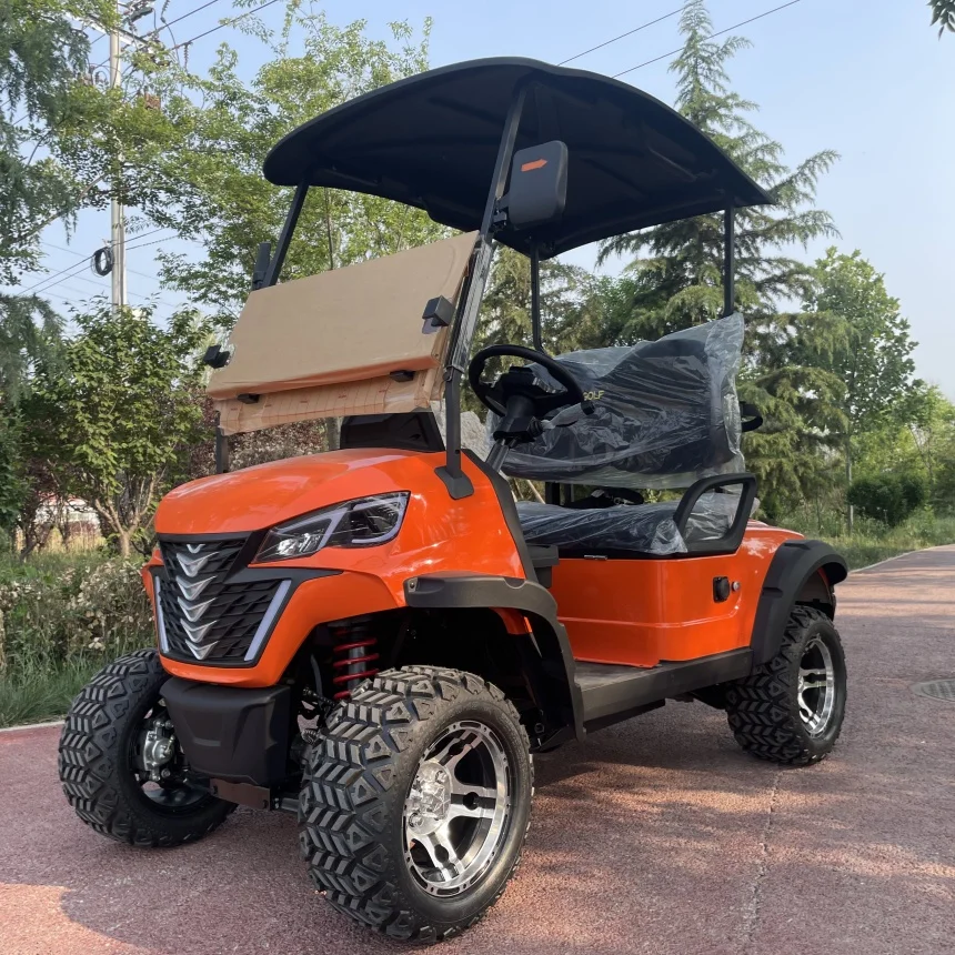 Elektrischer Sightseeing-Auto, Jagd-Golfwagen, 4-Personen-Elektro-Golfwagen mit Touchscreen, gepolsterter Multimedia-Sitz, Golfwagen Image