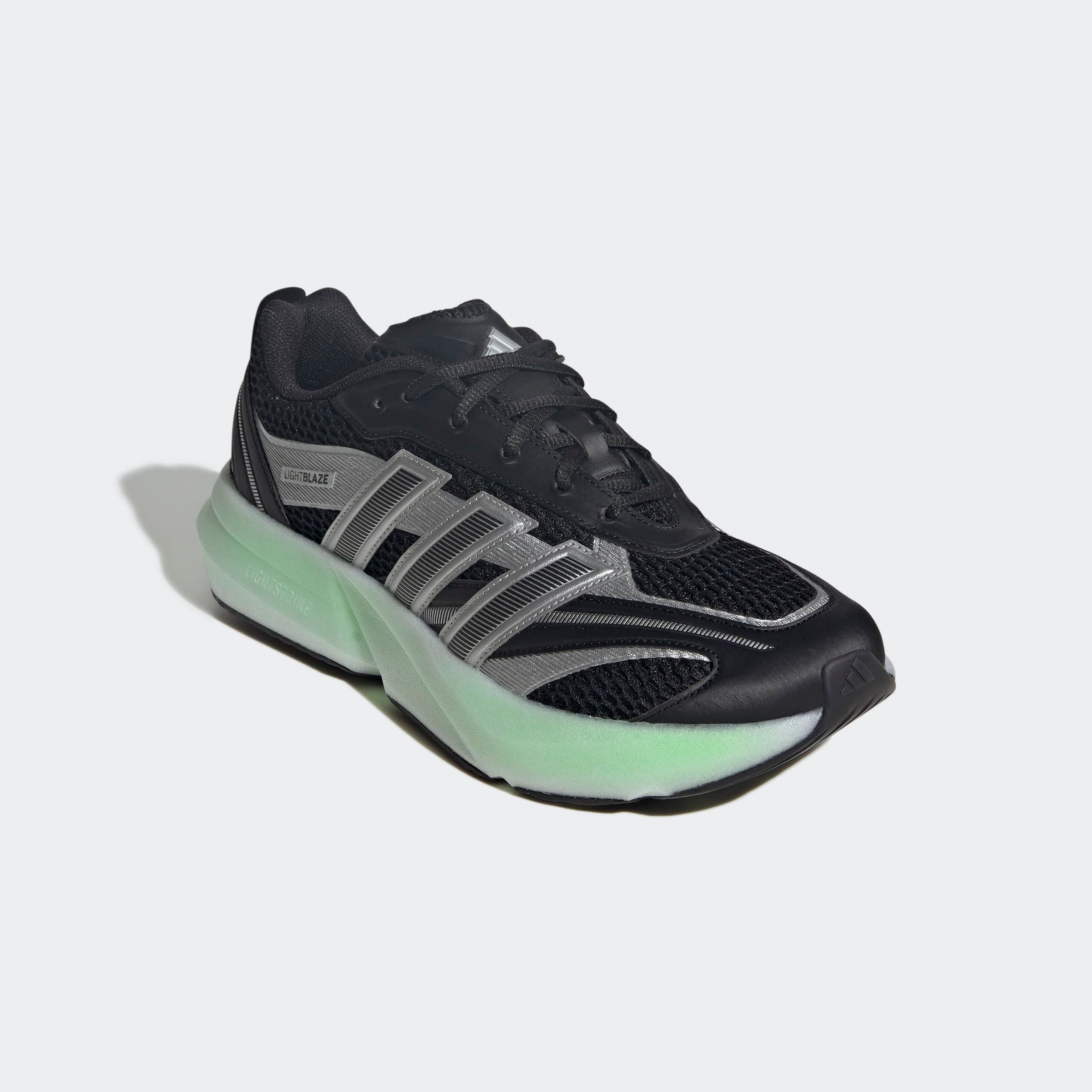 Sneaker ADIDAS SPORTSWEAR "LIGHTBLAZE GLOW E", Gr. 40, silber (core schwarz, silber metallic, lime burst), Synthetik, Textil, Sportlich, Schuhe