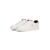 Plateausneaker TOMMY HILFIGER "ESSENTIAL ELEVATED COURT SNEAKER", Damen, Gr. 39, weiß, Leder, sportlich, Schuhe, Freizeitschuh, Halbschuh, Schnürer mit Ziernähten und Kontrastbesatz