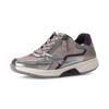 Keilsneaker GABOR ROLLINGSOFT, Damen, Gr. 39, grau, altrosa, silberfarben, Ziegenleder, Veloursleder, metallic, sportlich, Schuhe, Schnürer, Halbschuh, Freizeitschuh mit zusätzlichem Reißverschluss