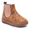 Chelseaboots BISGAARD "siggi lamb", Kinder, Gr. 27, braun (braun flower), Leder, metallisierte Fasern, elegant, Schuhe, Babyschuh mit Lammfell, Größenschablone zum Download