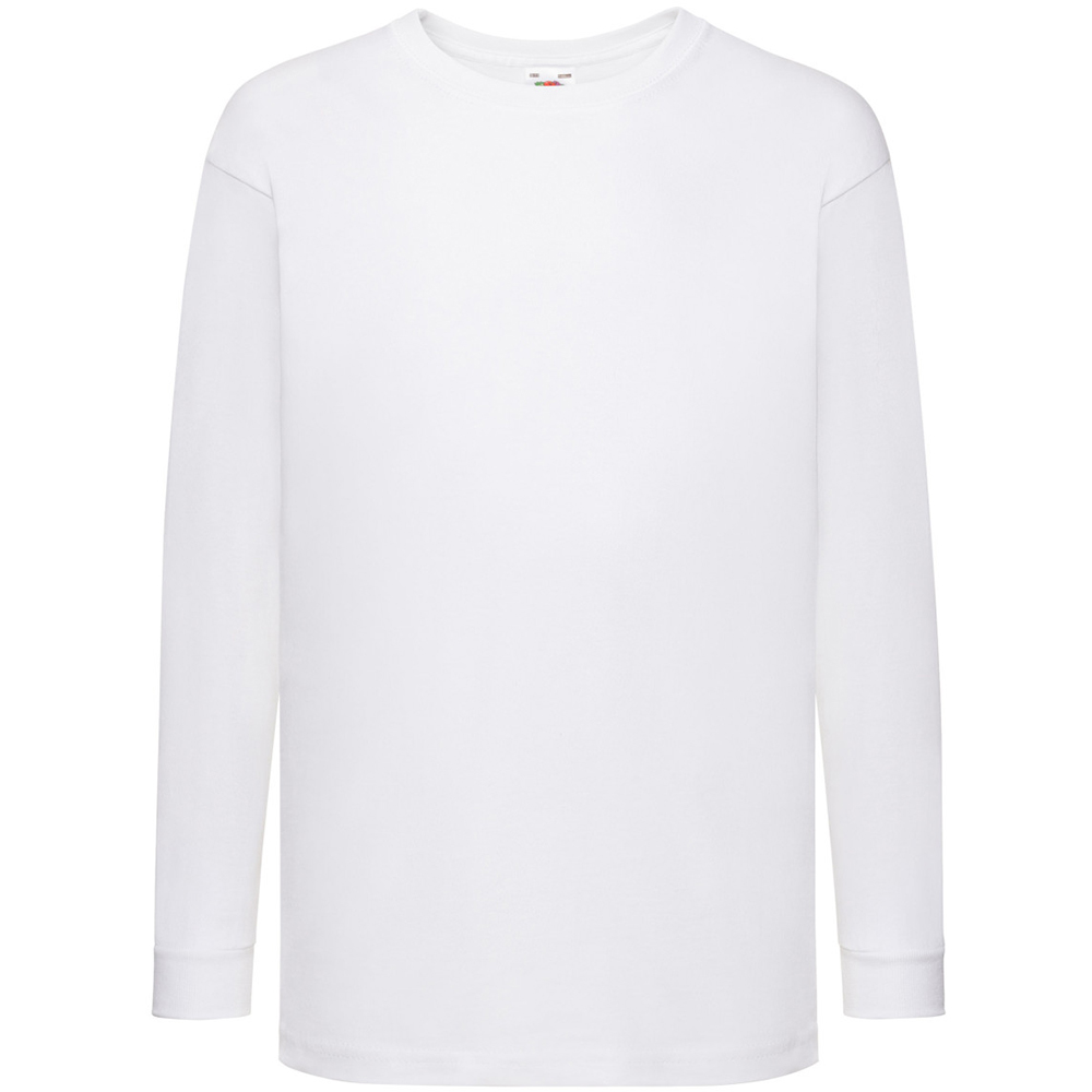 Fruit Of The Loom Kinder T-Shirt, langarm (Weiß) Image