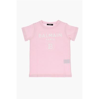 Rundhals-T-Shirt mit Logo-Print in Pink Image