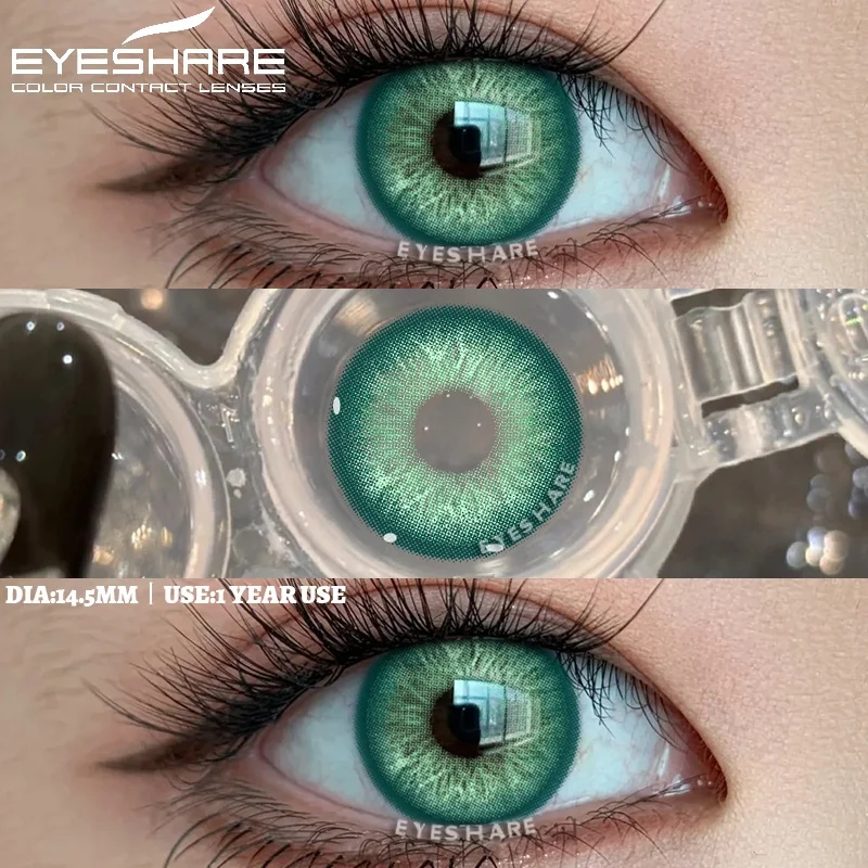 EYESHARE 2 Stück blaue Kontaktlinsen für Augen, jährliche Einweg-Farbkontaktlinsen für Make-up, grüne Kontakte, graue Pupillinse Image