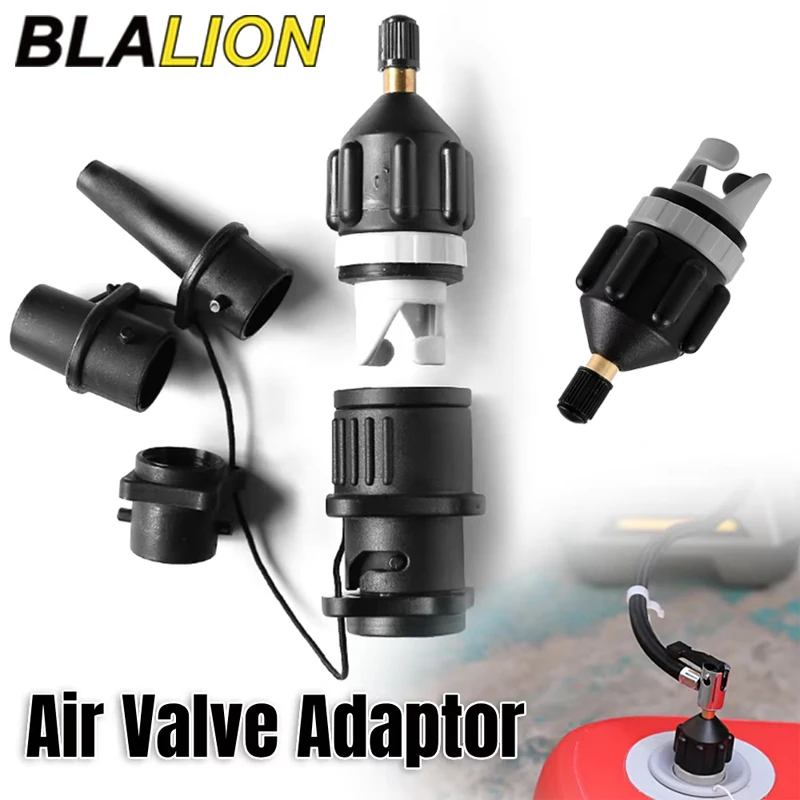 BLALION Luftventil-Adapter für SUP Board, aufblasbarer Pumpenadapter, Paddelboot, Kajak, Luftventil, Pumpe, Reifen, Luftanschluss, Combo-Set Image