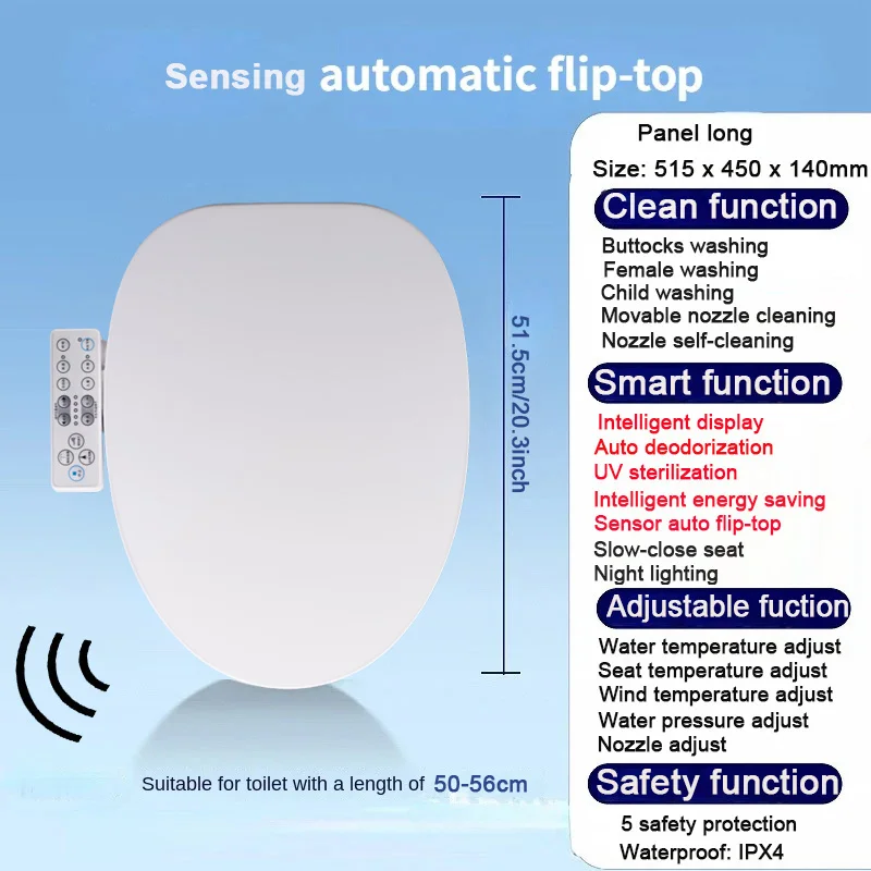 Sensing Flip Lid Smart Bidet Wc Japanische Toilette Beheizter Sitz Lunette Toilette Japonaises WC Intelligenter elektrischer Bidet-Toilettendeckel