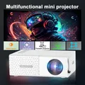Mini proiettore portatile con USB e HDMI, LED DLP video cinematografico home theater HD compatto per esterni