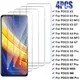 4PCS Copertura Completa di Vetro Temperato Per XiaomiPoco X6 X5 X4 Pro X3 NFC GT Protezione Dello Schermo Per Poco X7 Pro M4 M5 M5S M6 Pro 5G di Vetro