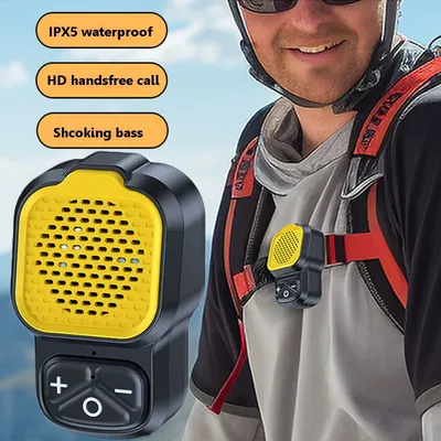 Mini-Taschen-Bluetooth-Lautsprecher, kabelloser Freisprechanruf, Spieluhr, kabellose Soundbar, IPX5 wasserdichter MP3-Musikplayer mit Rückclip Image
