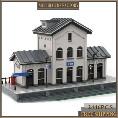 Vught Bahnhof Technologie Modulare Blöcke Moc Gebäude Ziegel Street View Modell Geschenke Spielzeug Für Kinder DIY Sets Montage Image