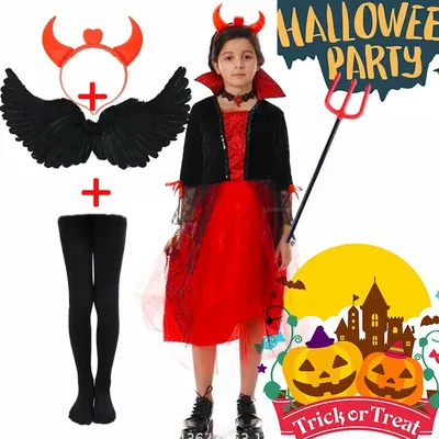 Das europäische und amerikanische Zombie-Vampir-Rollenspiel-Kostüm für Mädchen im mittleren Alter, Halloween-Kostüm für Kinder, Cosplay-Kleidung, Prinzessin, Prinz Image