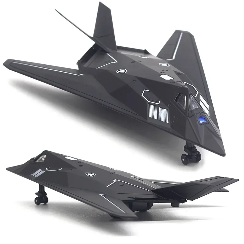 American Nighthawk F-117A Stealth Kampfflugzeug Modell Simulation Legierung Kinderspielzeug Geschenke Image