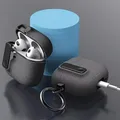 Custodia con serratura di sicurezza per AirPods Pro 1a 2a generazione Custodie per auricolari wireless per Apple Airpods 4 3 Cover Cuffie Paraurti con gancio