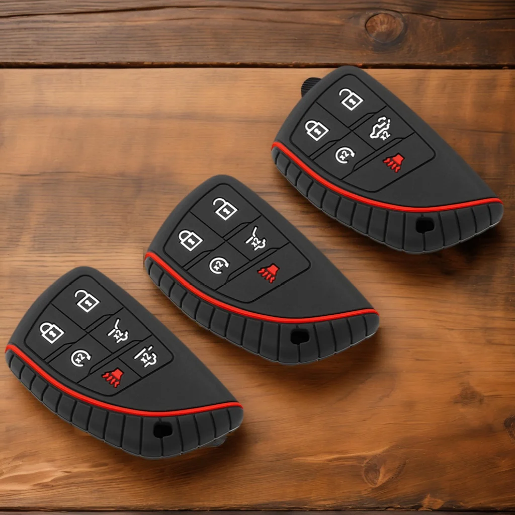 Auto Fernbedienung Auto Schlüssel Fall Abdeckung Shell Halter Schutz Silikon Für Chevrolet Silverado GMC Sierra Buick 2022 2023 2024 2025 Image
