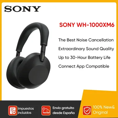 Sony WH-1000XM6 Kopfhörer mit Geräuschunterdrückung, hochauflösender Klang, weiche Passform, faltbares Design, 30-Stunden-Akku, unterstützt iOS und Android Image