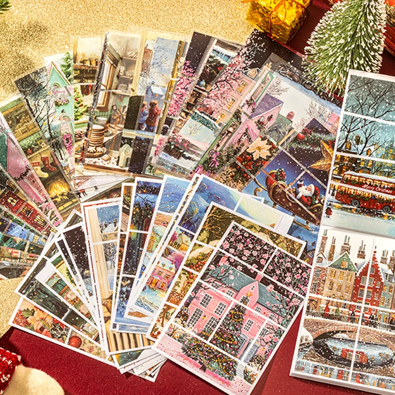 Mr Paper Christmas Sticker Book 30 Sheets/pack Deluxe Oversize Christmas Home Decoration Scene Stickerbook Home Decoration Gifts