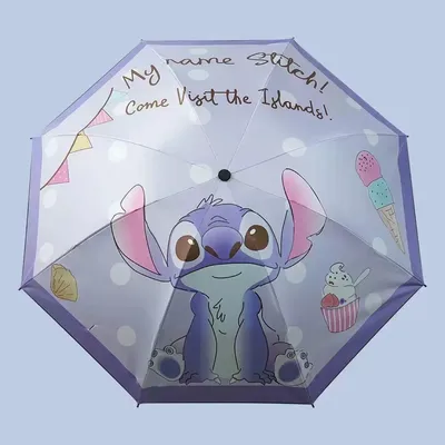 New 2D cartoon umbrella large folding sun protection sun tanning parasol for women's dual-purpose fully automatic three-fold umb