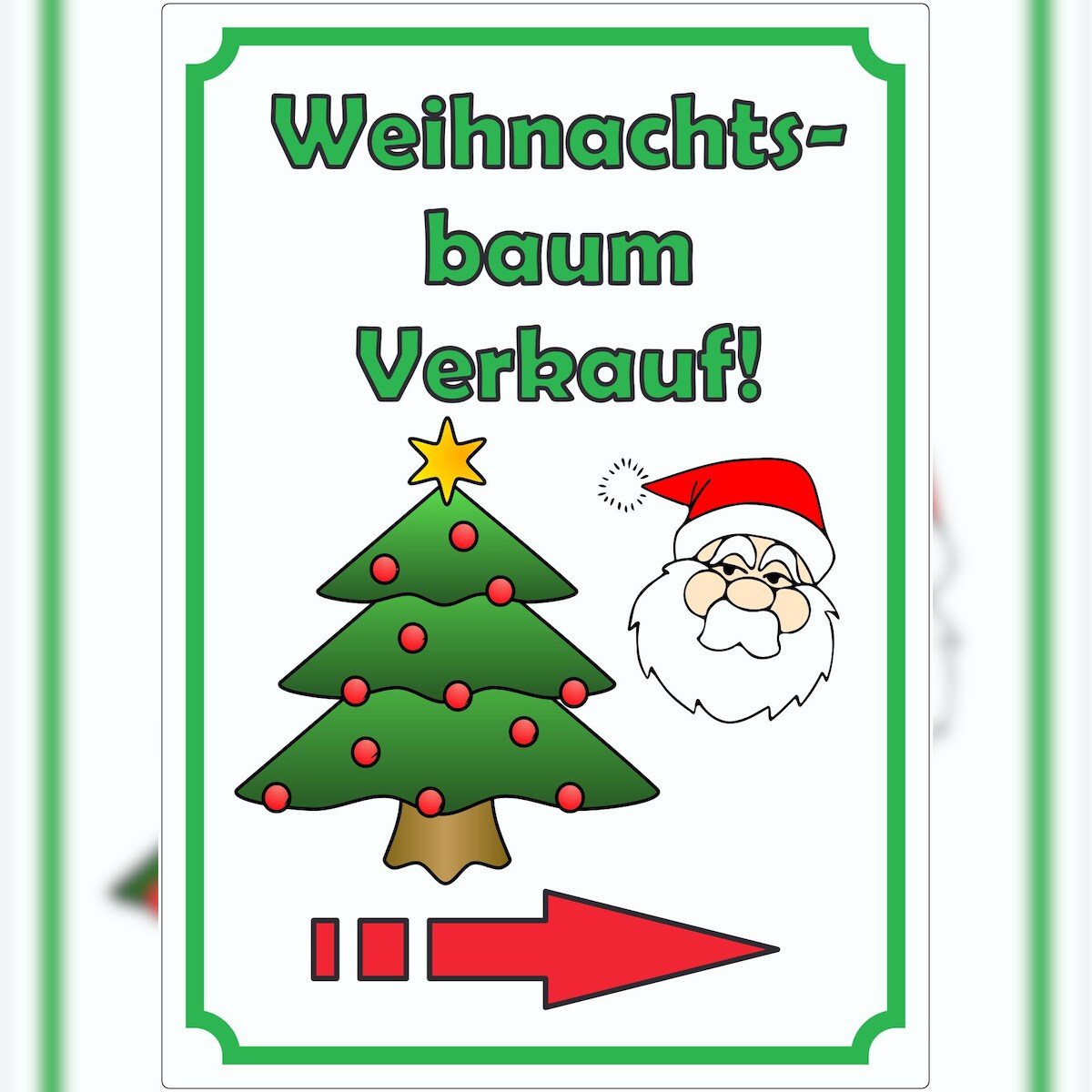 HB-Druck Werbeaufkleber Aufkleber Weihnachtsbaum Hochkant mit Pfeil rechts A0 (841x1189mm) Image
